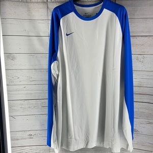 Nike Blue White Dri-Fit long sleeve shirt